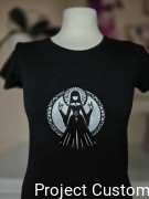 T-shirt Damski, Kolor Ciemny Granat, Haft Komputerowy, Kapłanka