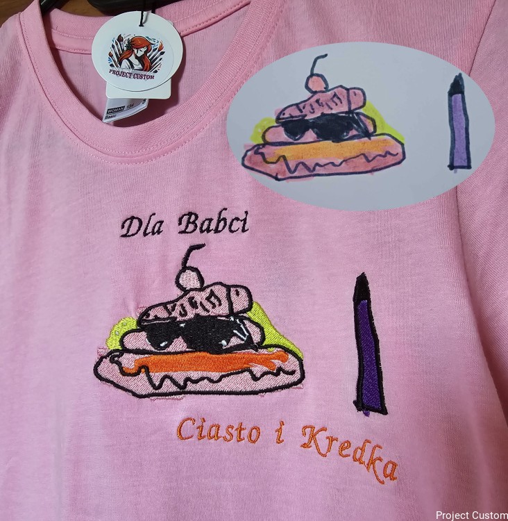 Rysunek dziecka haft