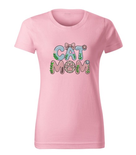 Cat Mom z kwiatkami - Polo/Bluza/Polar/T-shirt z haftem
