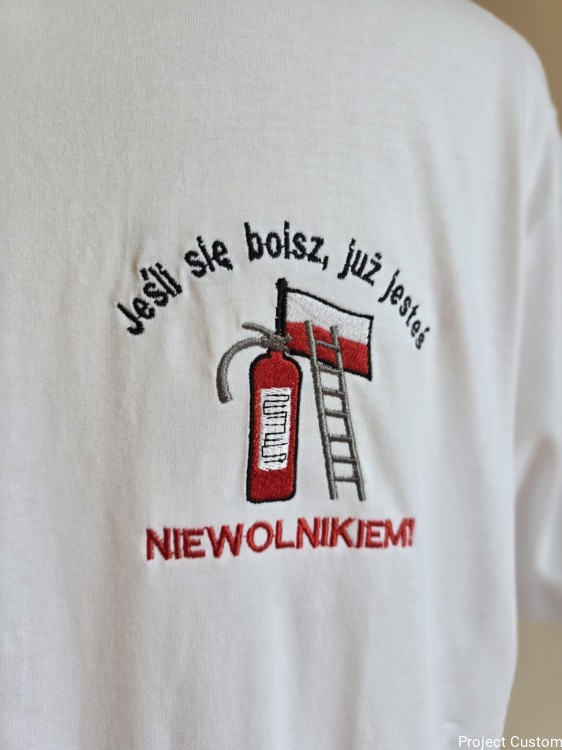 Jeśli się boisz... (mały haft) - T-shirt Męski L oraz 2XL